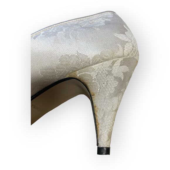 Vintage Jessica McClintock Fabric wedding evening bow shoes 7.5 EUC - Picture 4 of 6